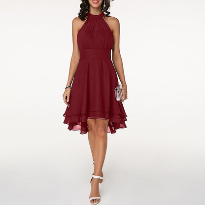 Elisa | Chic Kleid mit Neckholder und gestuftem Rock
