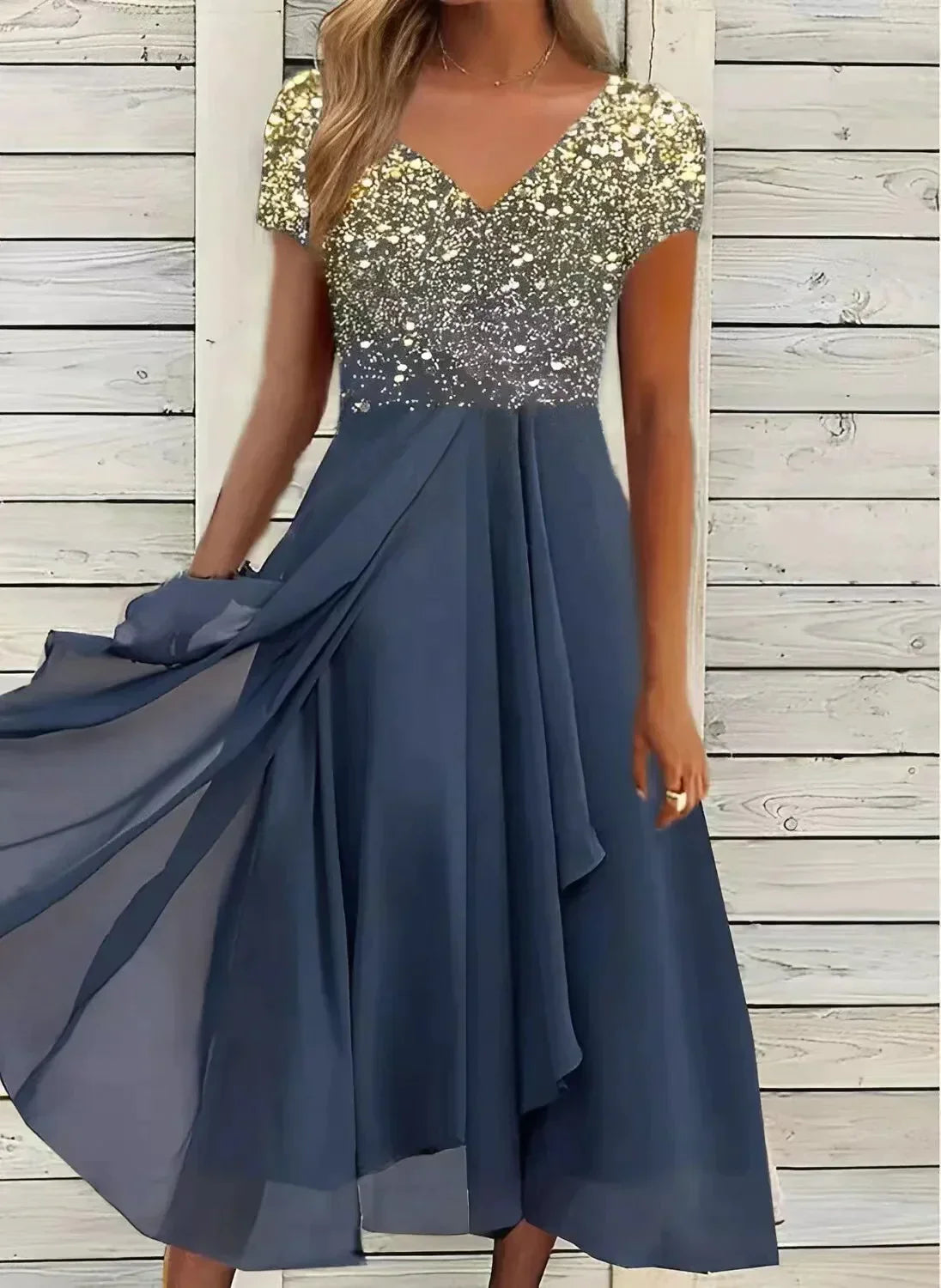 Zdenka | Abend-Maxikleid für Damen mit Blumenmuster