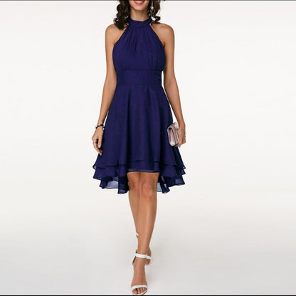 Dagna | Klassisches Damen Midikleid mit Neckholder | Ärmellos