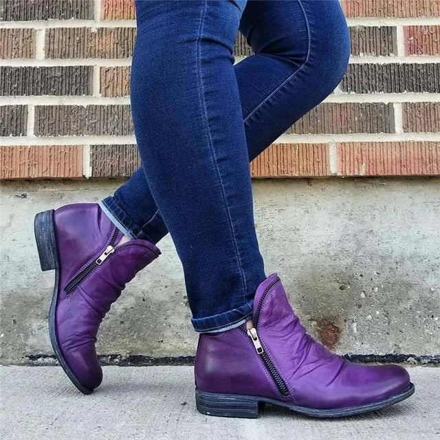 Ladina | Damen bequeme Stiefeletten mit Reißverschluss
