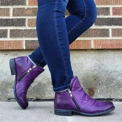 Ladina | Damen bequeme Stiefeletten mit Reißverschluss