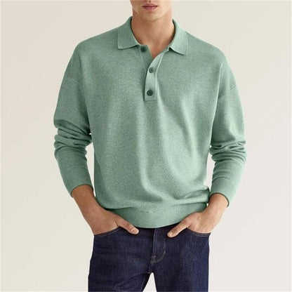 Falkhart | Herren Langarm Poloshirt mit Knopfleiste | Klassischem Kragen