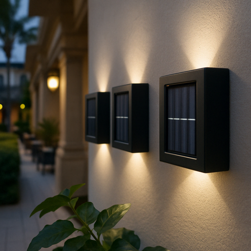 Nerox | Applique solari con luce bianca calda per esterni