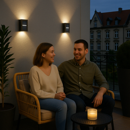 Nerox | Applique solari con luce bianca calda per esterni