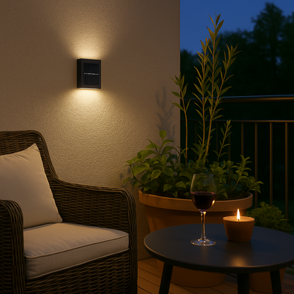 Nerox | Applique solari con luce bianca calda per esterni