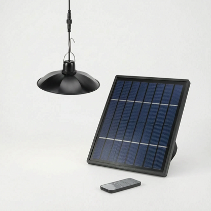 Veltro | Solar Hängeleuchte mit separatem Solarpanel für Außen