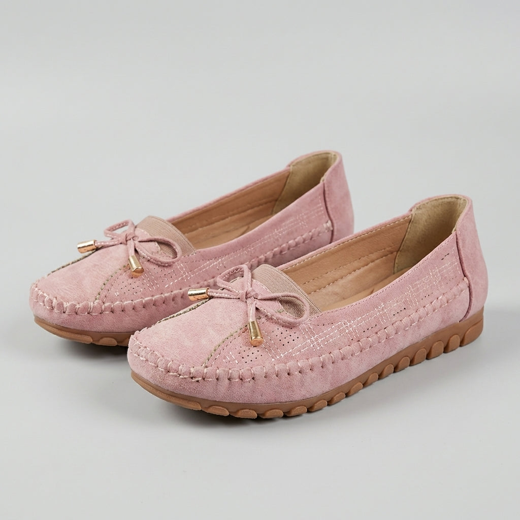 Klara | Damen orthopädische Loafer mit Schleife und Perforation