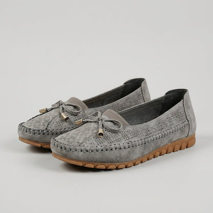 Klara | Damen orthopädische Loafer mit Schleife und Perforation
