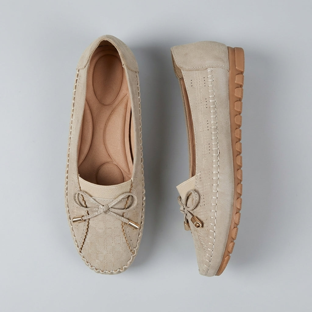 Klara | Damen orthopädische Loafer mit Schleife und Perforation