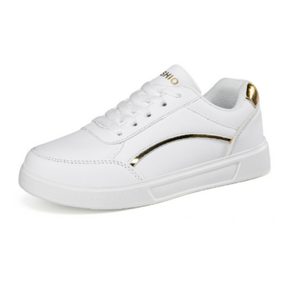 Greta | Low Top Sneaker mit Goldenen Details und Klassischer Schnürung