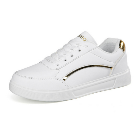 Greta | Low Top Sneaker mit Goldenen Details und Klassischer Schnürung