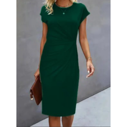 Jasmina |Figurbetontes Midikleid mit kurzen Ärmeln | Midi
