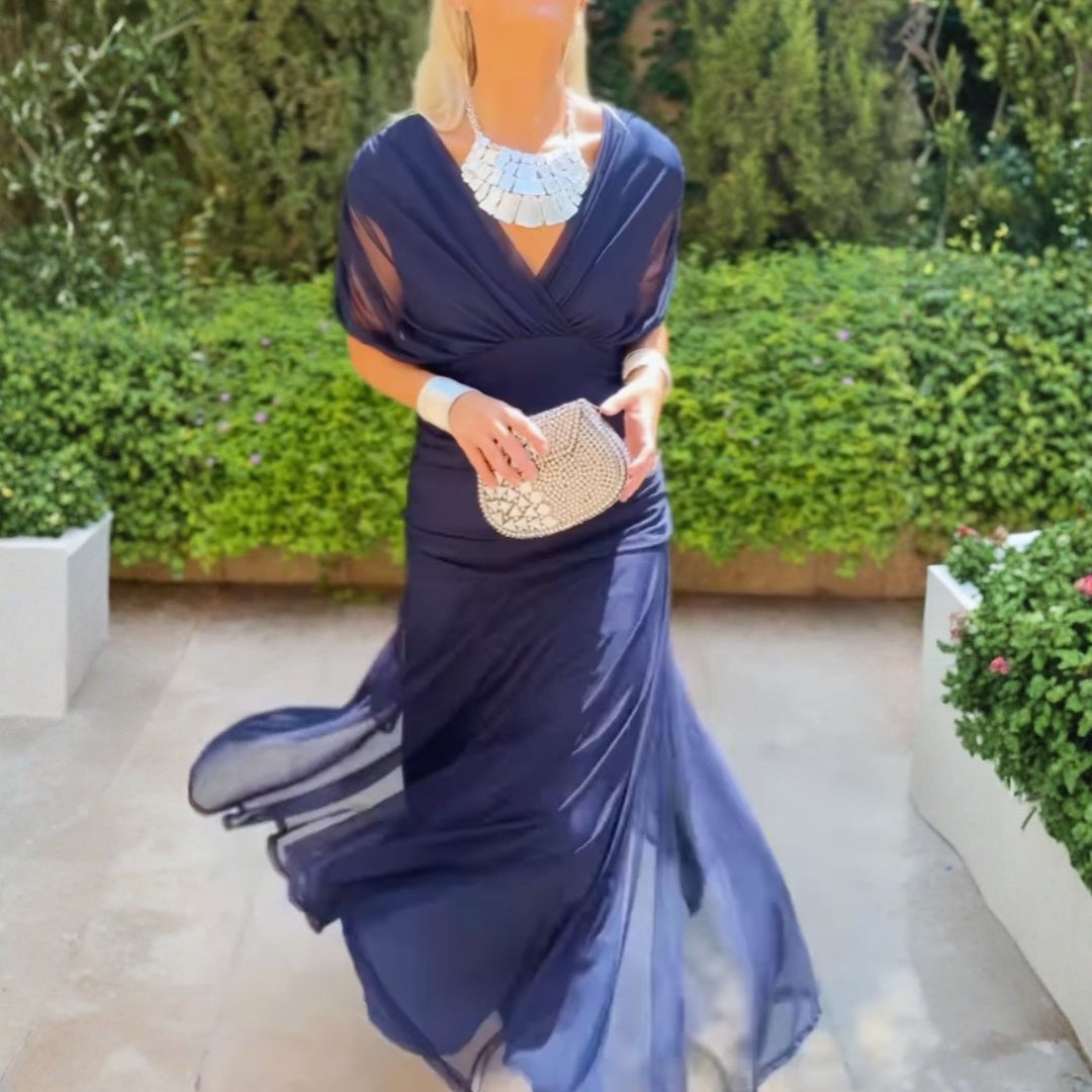 Marie | Damen elegantes Off-Shoulder Abendkleid mit Drapierung