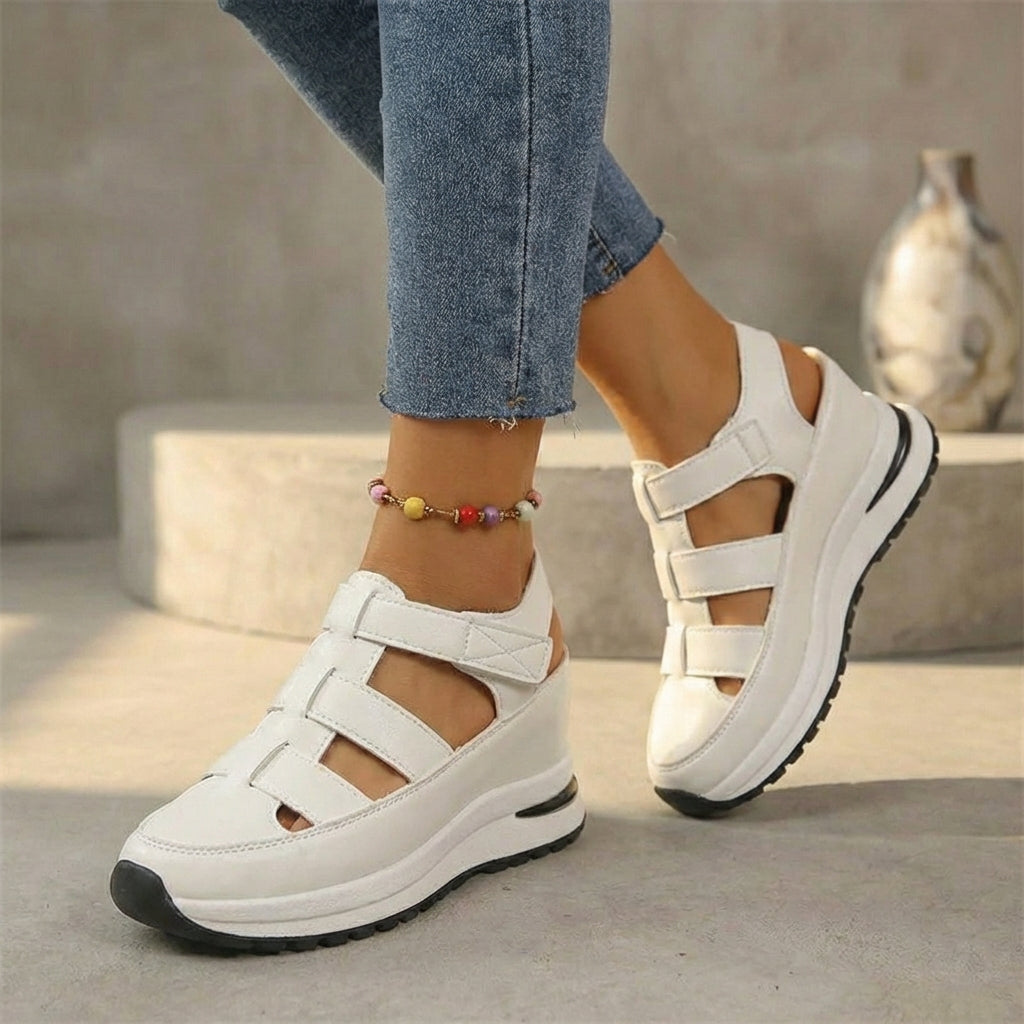 Lina | Sneakers ortopediche da donna con cinturino e suola platform