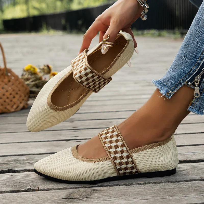 Amara | Ballerina Schuhe mit Geflochtenem Riemen und Geschlossener Spitze