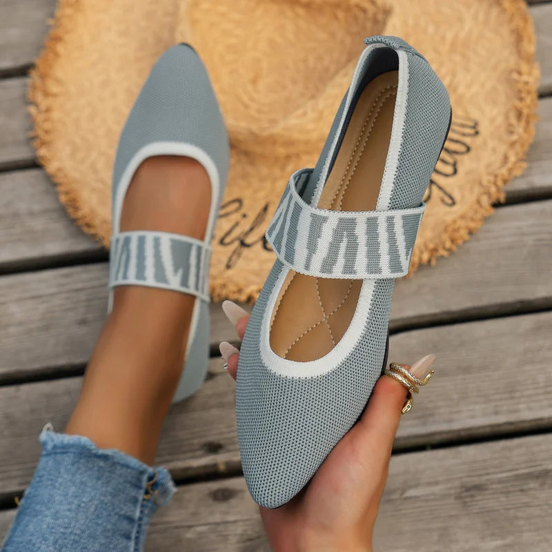 Amara | Ballerina Schuhe mit Geflochtenem Riemen und Geschlossener Spitze