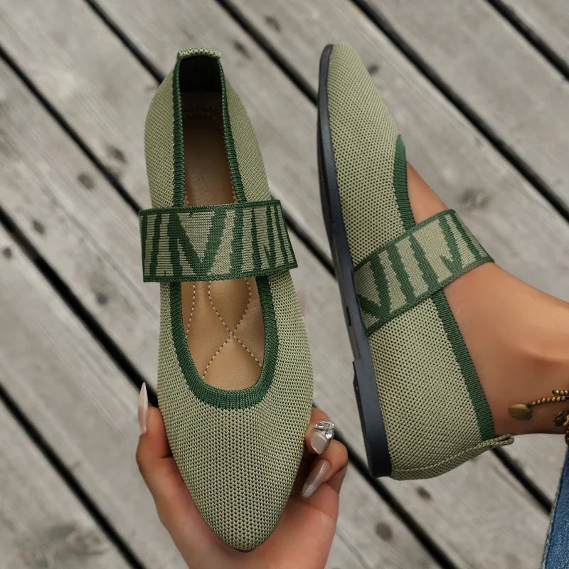 Amara | Ballerina Schuhe mit Geflochtenem Riemen und Geschlossener Spitze