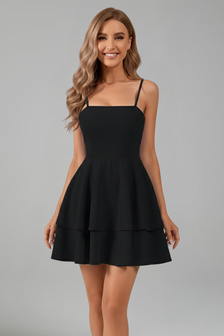 Emilia | Miniabito da donna con spalline sottili e gonna svasata