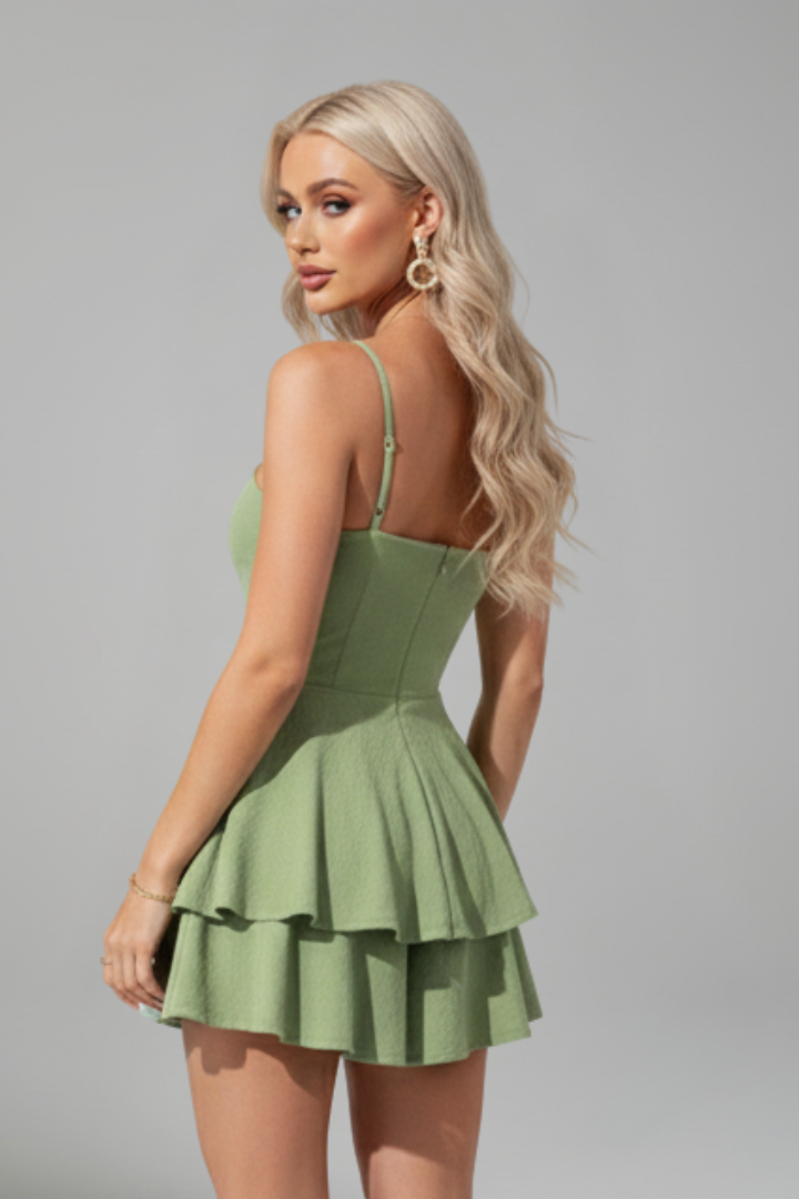 Emilia | Miniabito da donna con spalline sottili e gonna svasata