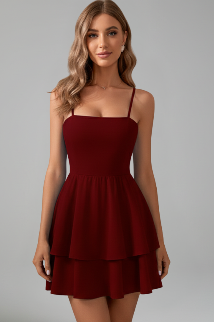 Emilia | Miniabito da donna con spalline sottili e gonna svasata