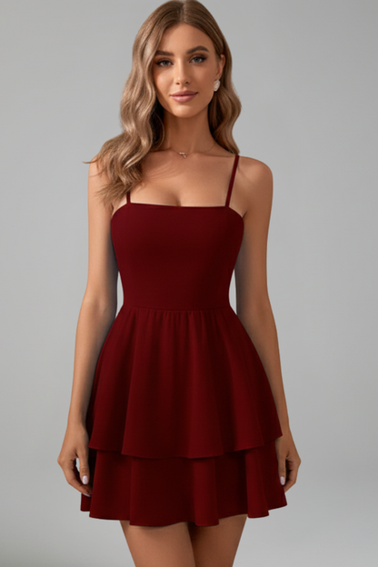 Emilia | Miniabito da donna con spalline sottili e gonna svasata