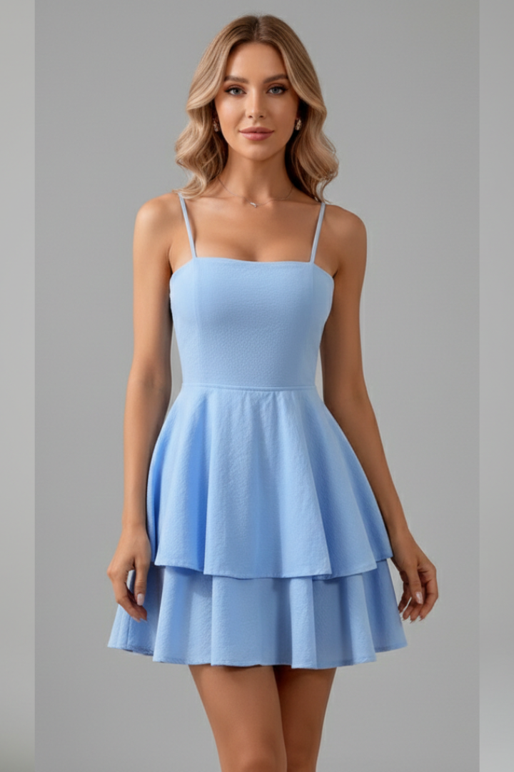 Emilia | Miniabito da donna con spalline sottili e gonna svasata