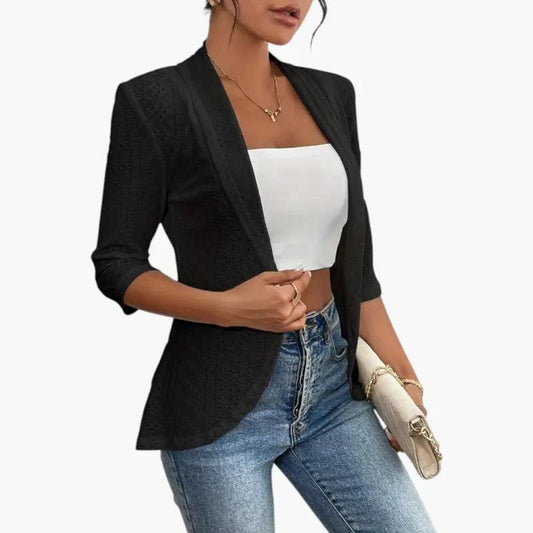 Monika | Damen Blazer mit offener Front und Schalkragen