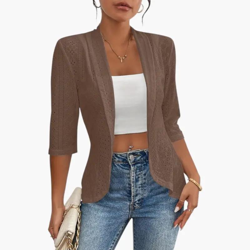 Monika| Blazer da donna con apertura frontale e collo a scialle