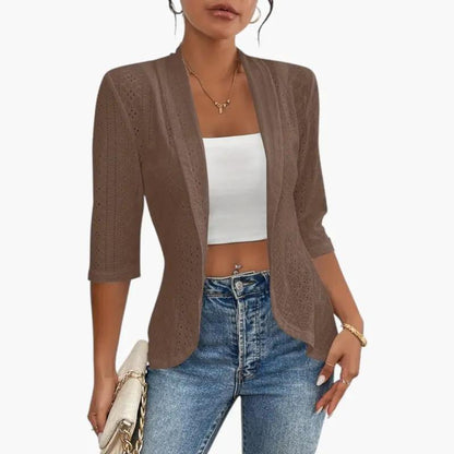 Monika| Blazer da donna con apertura frontale e collo a scialle