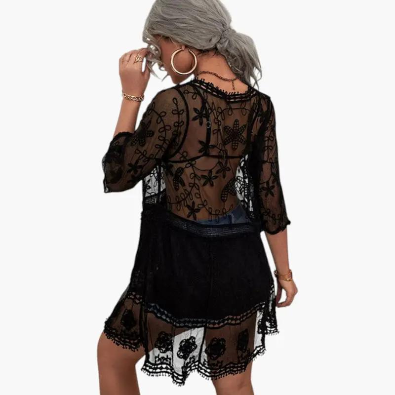 Ilse | Damen Strandkleid mit Spitze und lockerer Passform