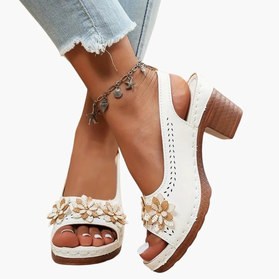 Heidi| Women's Sandals with Heel and Ankle Strap