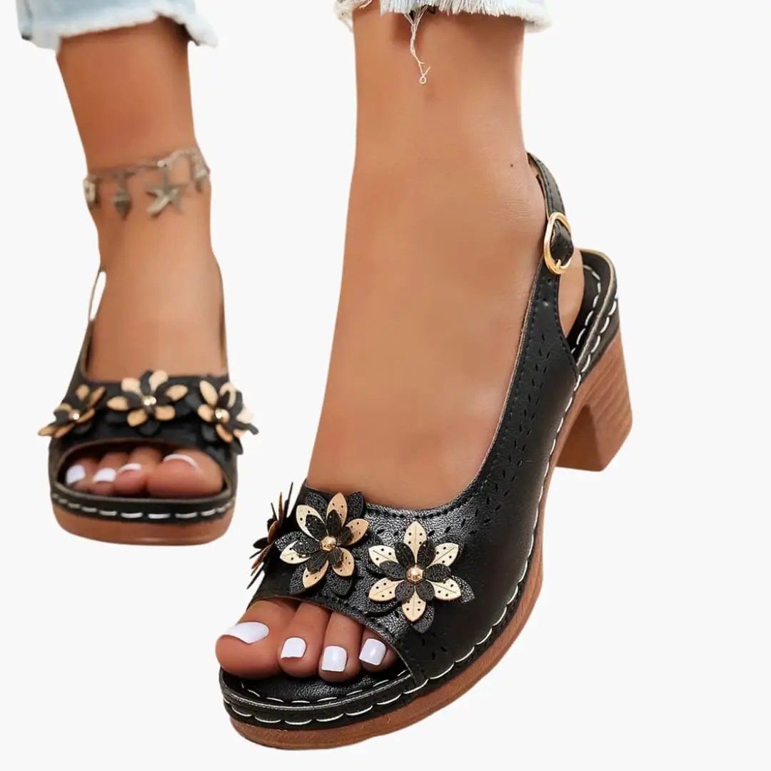 Heidi| Women's Sandals with Heel and Ankle Strap
