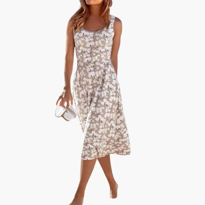 Gisela | Damen Kleid mit Rundhals und floralem Muster