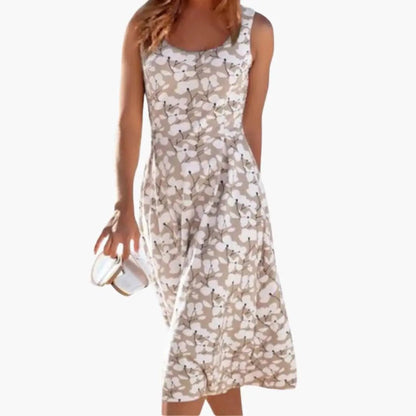 Gisela | Damen Kleid mit Rundhals und floralem Muster