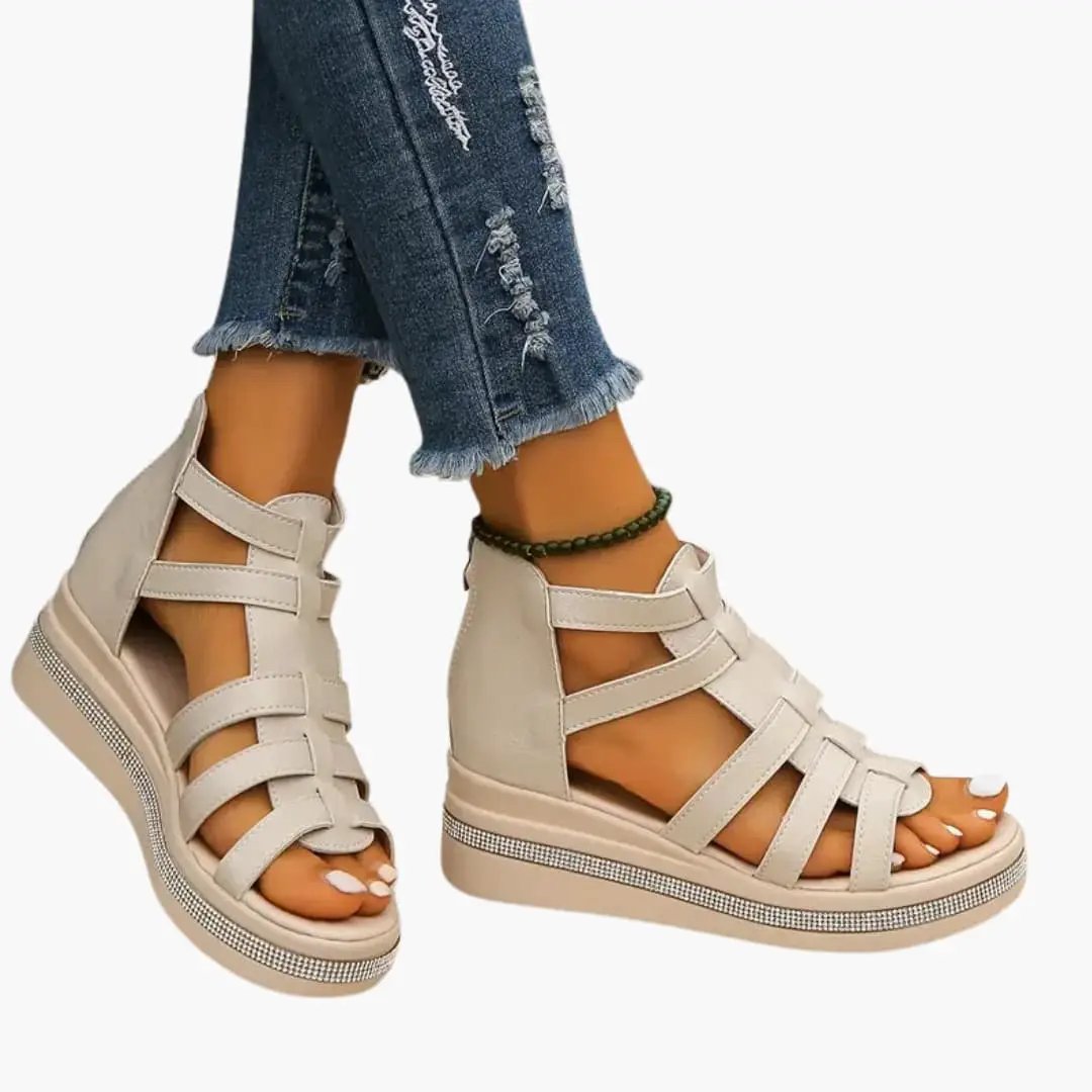 Doris| Women's Sandals with Adjustable Straps and Rhinestones