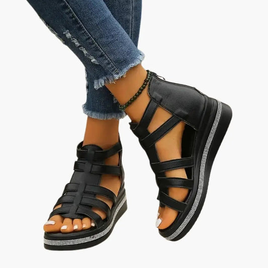 Doris| Women's Sandals with Adjustable Straps and Rhinestones