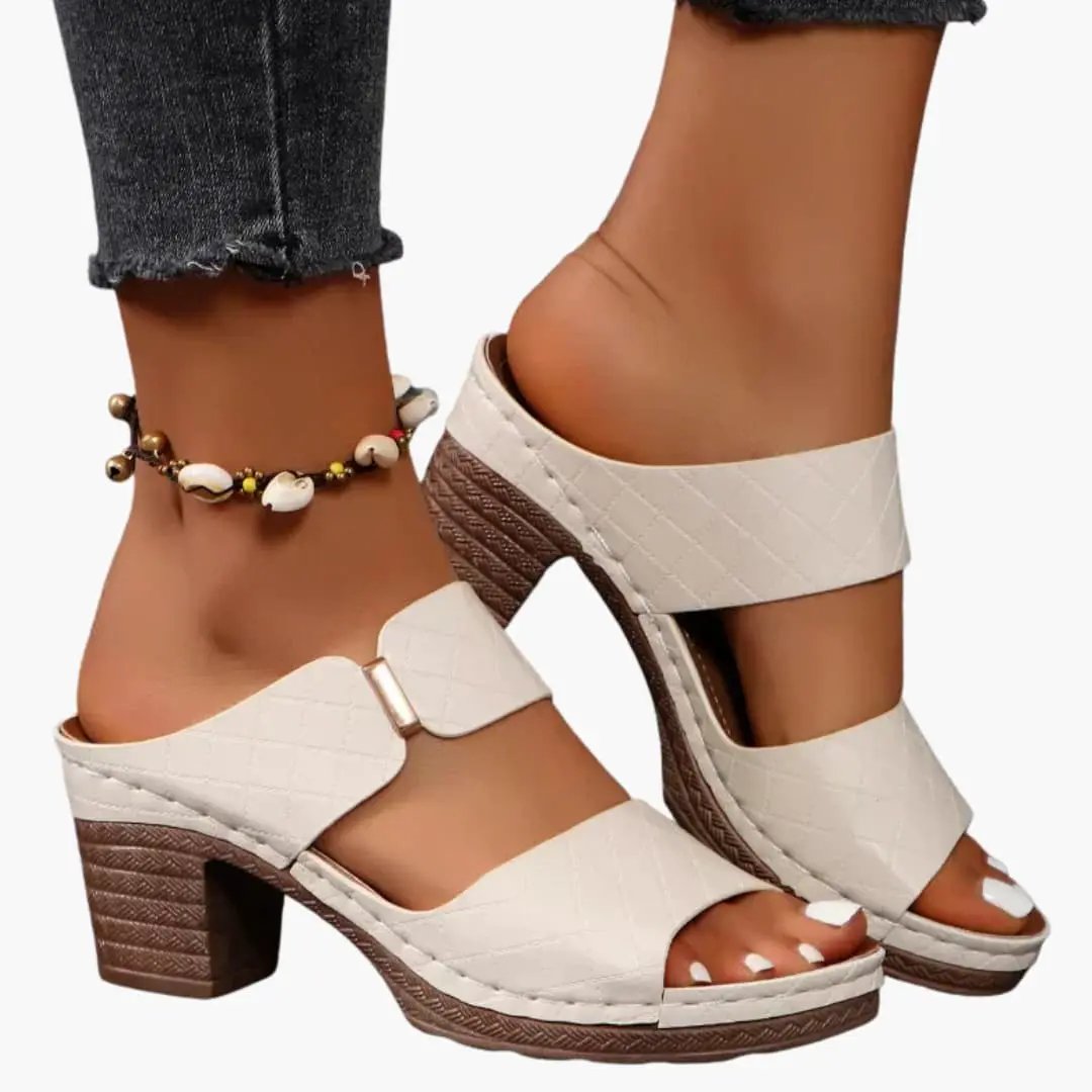Ines| Women's Sandals with Arch Support and Block Heel