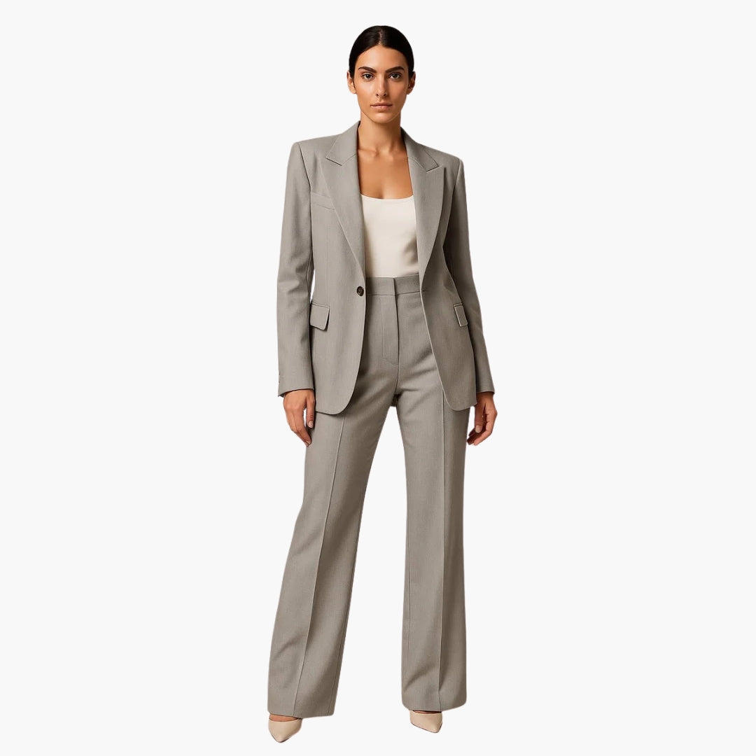 Silke | Damen Hochzeits Anzug Set mit Blazer und weitem Bein
