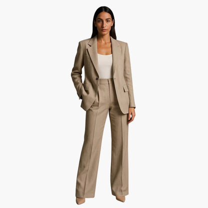 Silke | Damen Hochzeits Anzug Set mit Blazer und weitem Bein