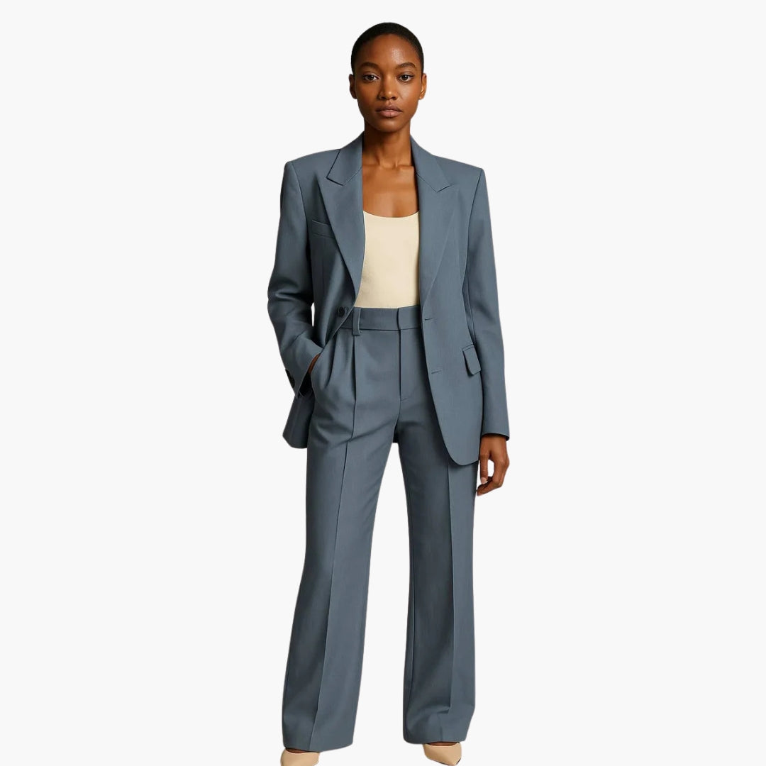 Silke | Damen Hochzeits Anzug Set mit Blazer und weitem Bein
