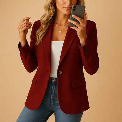 Senta | Classic women's blazer with single-button closure | Long sleeves
