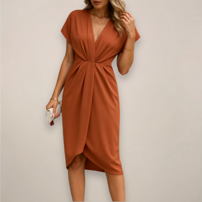 Marie | Midi-Wickelkleid mit V-Ausschnitt | Midi