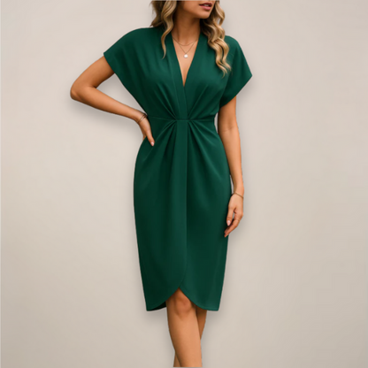 Marie | Midi-Wickelkleid mit V-Ausschnitt | Midi