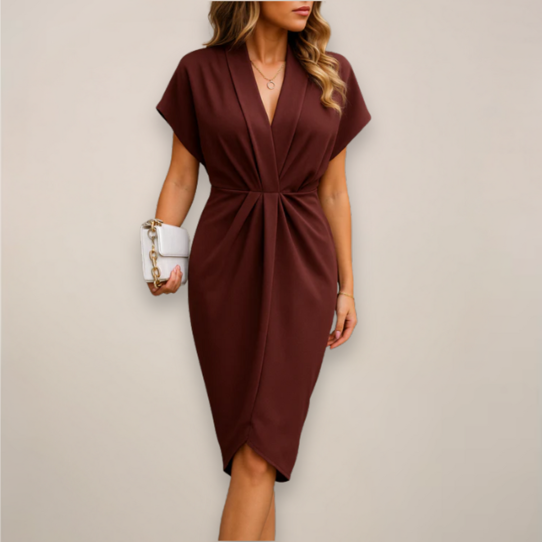 Marie | Midi-Wickelkleid mit V-Ausschnitt | Midi