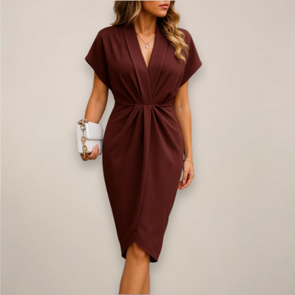 Marie | Midi-Wickelkleid mit V-Ausschnitt | Midi