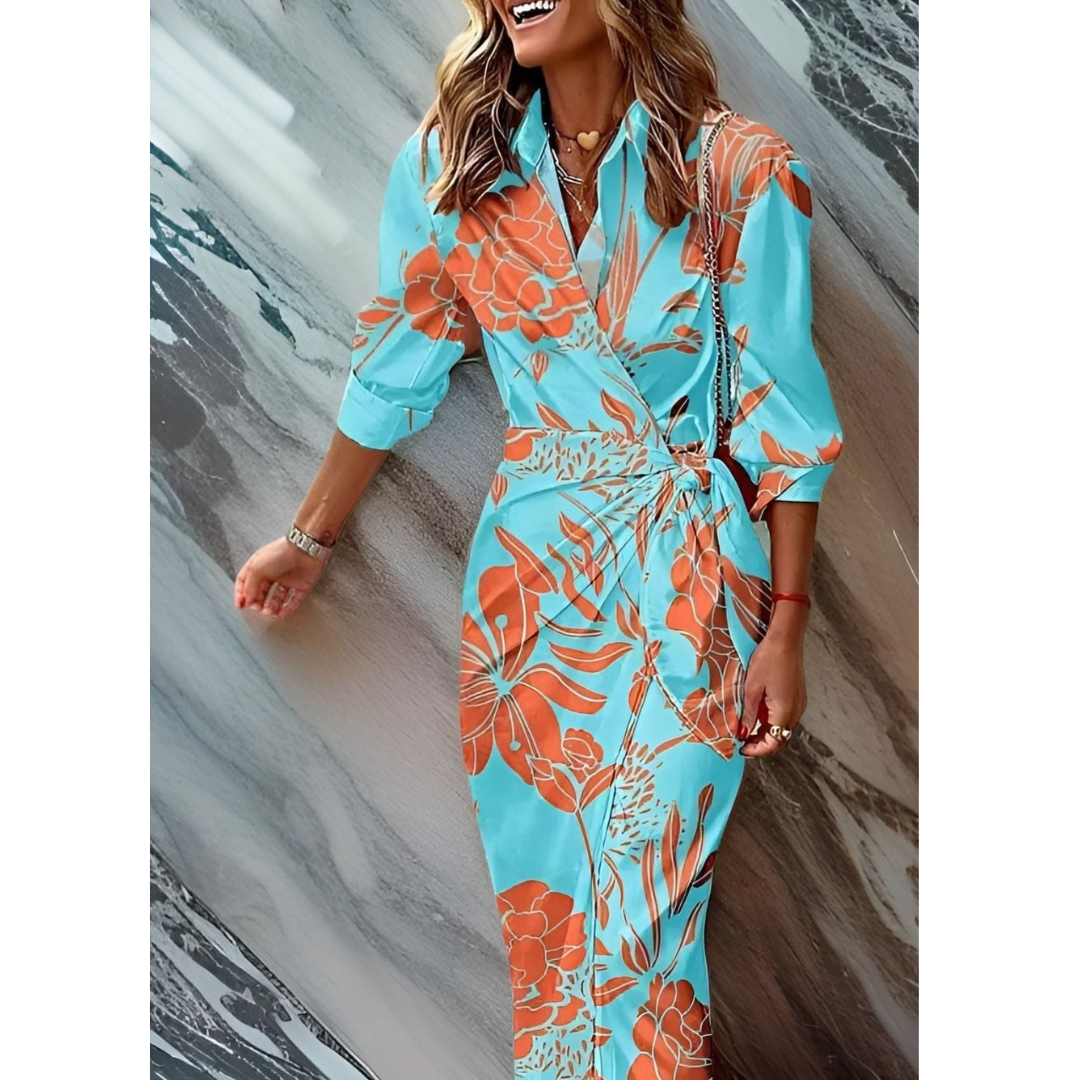 Herta | Elegantes Damen Wickel-Maxikleid
