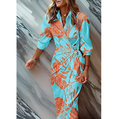 Herta | Elegantes Damen Wickel-Maxikleid