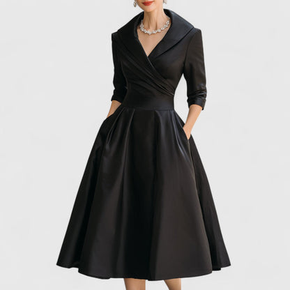 Amalia | Classic women's wrap dress with V-neck | Midi