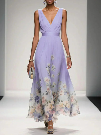 Emira | Women's Maxi Dress with Floral Print and Sleeveless Design