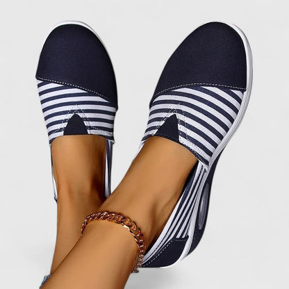 Jana | Damen orthopädische Slip-On Sneaker mit Streifen Muster